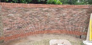 Brick garden wall